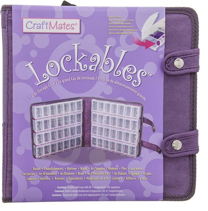 Craft Mates Bead Organizer, Locking Compartments, Clear Plastic Storage Containers for Buttons, Pins, Jewelry, Diamond Art and Craft Supplies, Large Portable Organizer for Crafters and Teachers