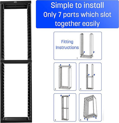 ADZ Game Storage Tower – Stores 36 Games or Blu-Ray Disks – Game Holder Rack for PS4, PS5, Xbox One, Xbox Series X/S Games and Blu-Ray Discs (Black)