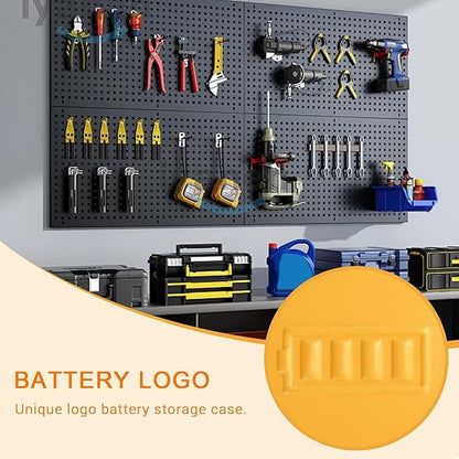 Battery Storage Case for AA AAA Button Cells, Battery Organizer Case, for 3 Batteries Variety Pack 88 Batteries Mesh Bag (Batteries Not Included) (YELLOW)