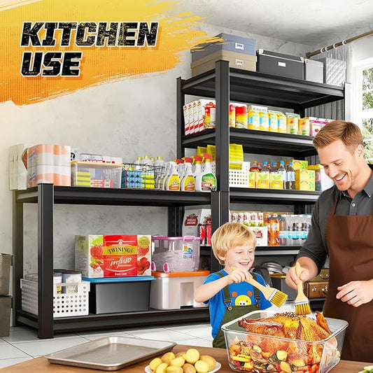72" H Garage Storage Shelves 5-Tier,Garage Storage System Shelves Adjustable 2000LBS,Storage Shelving for Basement,Pantry,Kitchen,Warehouse,72" H x 59" W x 19.6" D
