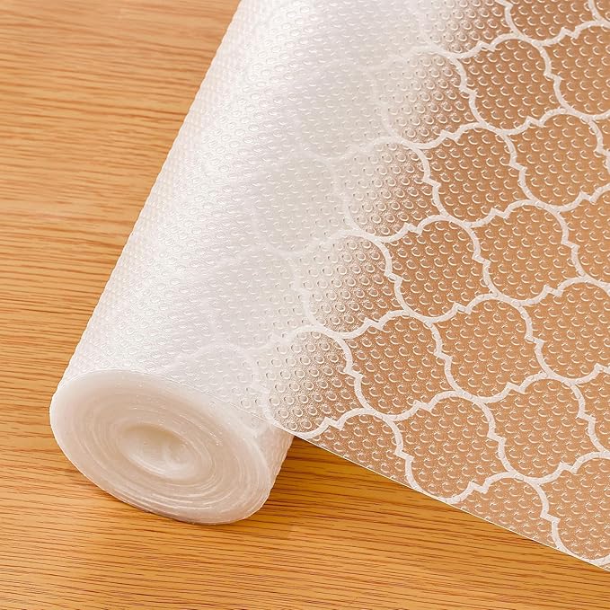 Cooyes Shelf Liner for Kitchen Cabinets – Non-Adhesive Waterproof Drawer Liner – Durable EVA Material Easy-to-Cut Shelf Paper for Refrigerator, Cupboard, Dresser with Modern Pattern
