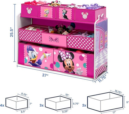 Disney Minnie Mouse Deluxe 9 Bin Design and Store Toy Organizer by Delta Children, Greenguard Gold Certified