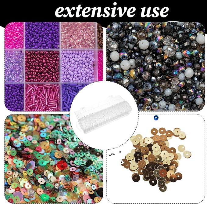13 PCS Bead Organizer Box Clear Plastic Bead Storage Box Mini Storage Containers for Jewelry Making, DIY Crafts, Small Parts Organization