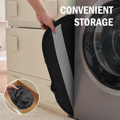 Collapsible Laundry Baskets, Foldable Tear Proof Pop Up Hamper with Reinforced Carry Handles, Durable Laundry Hamper for Home, Laundry, Bathroom, Dorm or Travel (Black, 2 Pack)