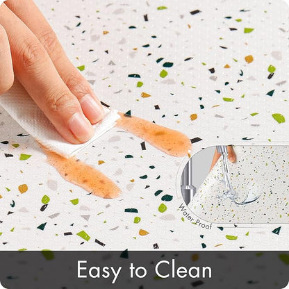 Cooyes Shelf Liner – Premium Non-Adhesive Cabinet and Drawer Liner for Kitchens – Waterproof Shelf Paper with Modern Pattern – Durable EVA Cabinet Mat – Easy to Cut