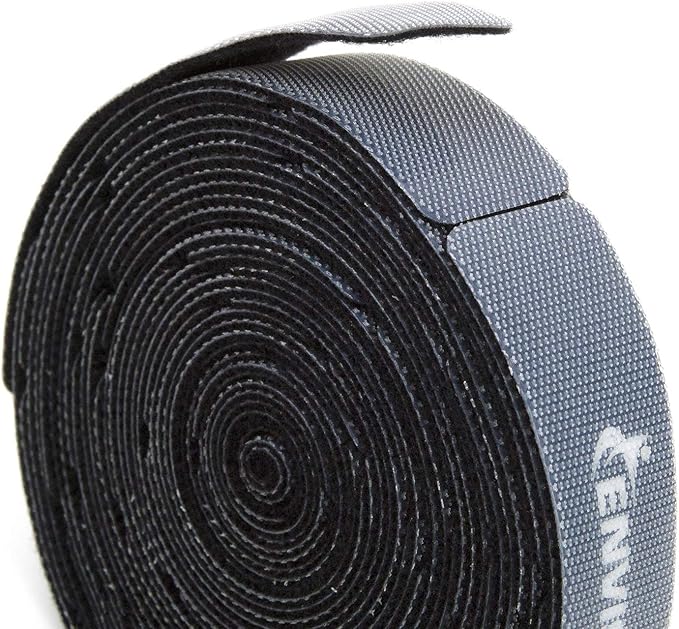 Reusable Cable Ties 3/4" x 8" Self-Gripping Strips Ready to Use Precut Straps for Cable Management and Organizing Cords 50 Pack (Black)