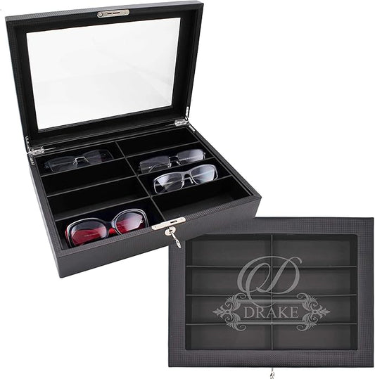 My Personal Memories Custom Personalized Multiple Sunglasses, Eyeglass, Eyewear Cases Organizer Box, 8 Slots