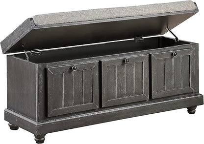 Lexicon Berryessa Lift-Top Storage Bench, Distressed Dark Gray