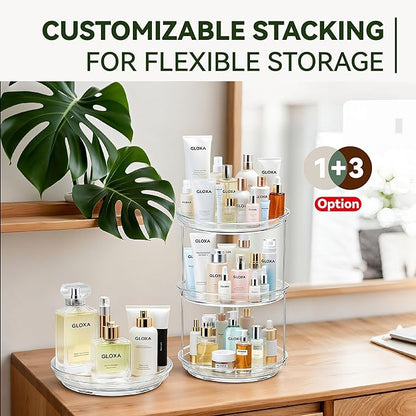 2 Tier Lazy Susan Turntable Organizer 9.25'' Rotating Spice Rack Organization, 1 Pack