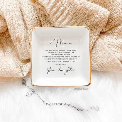 HatafaFurni Mother Gift, Square Ring Dish, Jewelry Dish, Jewelry Storage, Mothers Day Gifts, Bonus Mom Gift, Step Mother Gift, Mother Appreciation, Second Mom Gift, Mother Present