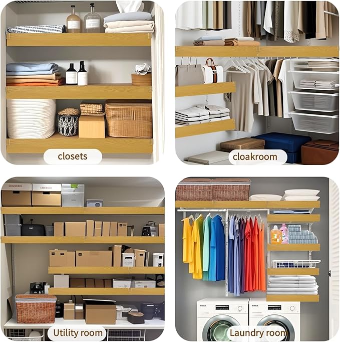 Wire Shelf Cover, Wire Rack Covers for Pantry,PVC Wood-Look Faux Wood Shelf Liners,29x16 Inch,0.24 inch Thick for Home and Kitchen Organization