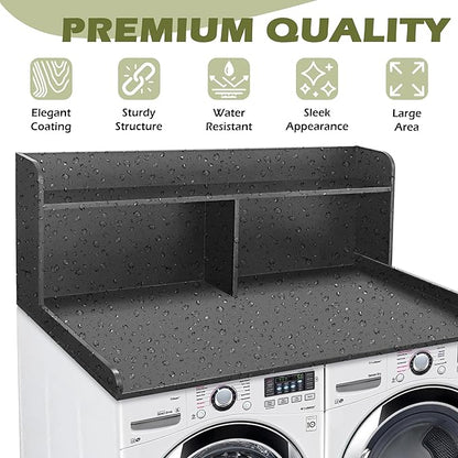 Royxen Laundry Countertop with 20“ Shelf Universal Fit, Washer and Dryer Countertop with Storage Space, Black