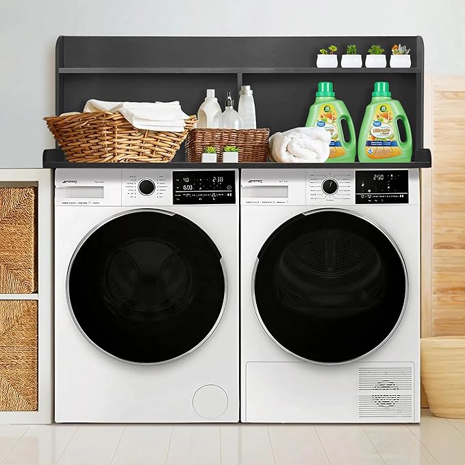 Royxen Laundry Countertop with 20“ Shelf Universal Fit, Washer and Dryer Countertop with Storage Space, Black