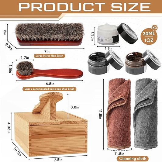 9 Pcs Shoe Shine Valet Box