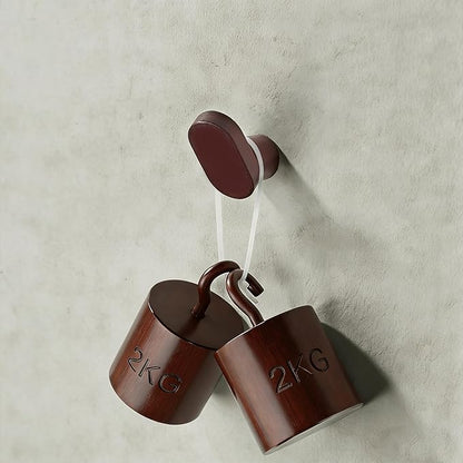DELITON Coat Hooks Wall Mount, 4 Pack Wood Wall Hooks Rustic Heavy Duty, Decorative Wall Utility Hooks for Hanging Coats, Robe, Bag, Key