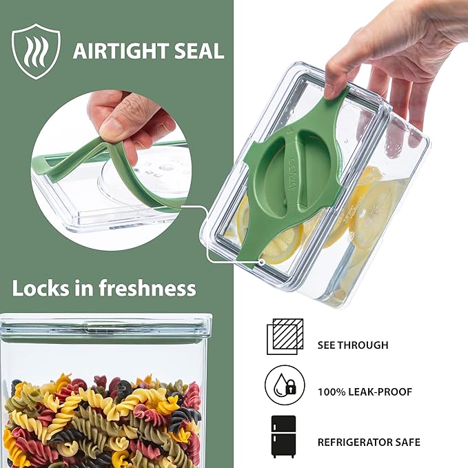 Prestoor 4-Pack Airtight Pantry Containers, 1.9 QT Clear SAN Food Storage Jars with Twist-Lock Lids, Detachable for Easy Cleaning, Stackable for Cereal, Pasta, Rice, Oats & Snacks White