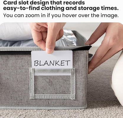 TAILI Under Bed Vacuum Storage Bags for Comforters and Blankets, Large Capacity Foldable Under Bed Storage Box for Quilts Pillow Blankets Linen, 41" x 17.7" x 6", Jumbo Vacuum Seal, Save 80% Space