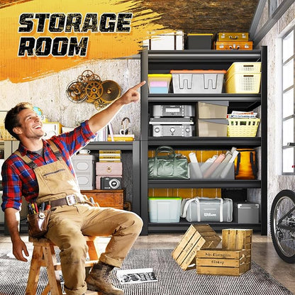 72" H Garage Storage Shelves 5-Tier,Garage Storage System Shelves Adjustable 3000LBS,Storage Shelving for Basement,Pantry,Kitchen,Warehouse,72" H x 46" W x 20" D
