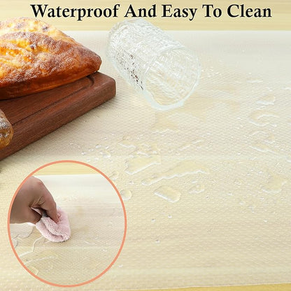 Cabinet Shelf Liner Non Slip Waterproof 12 Inch Wide X 20 Ft Drawer Shelves Liner Non Adhesive Fridge Pantry Closet Cupboard Mat Bathroom Drawer Protector