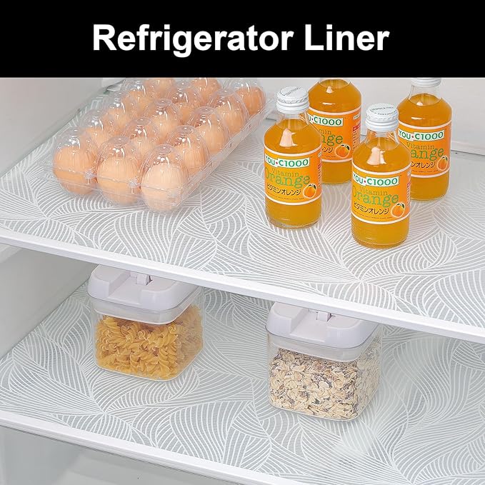 Cooyes Shelf Liner, Non-Adhesive Waterproof Drawer Liner, Durable Easy-to-Cut EVA Shelf Paper for Kitchen Cabinets, Refrigerator, Cupboard, and Dresser （11.8" W x 118" L）