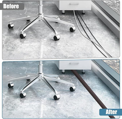 Floor Cord Covers for Wires 3.3FT Cable Hider Wire Cover Self Adhesive Cord Hider Floor for Offices, Homes, Workshops, Warehouses Cable Cavity 0.39" W x 0.27" H