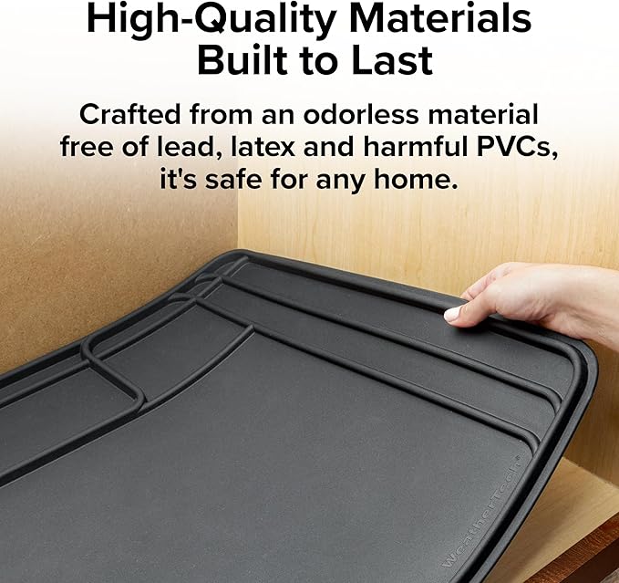 WeatherTech SinkMat – Waterproof Under Sink Liner Mat for Kitchen Bathroom – 28” x 19” Inches - Durable, Flexible Tray – Home undersink Organizer Must Haves, Black