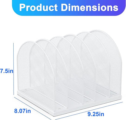 gianotter Desktop File Organizer, Desk Organizer with 5 Compartments, Paper Organizer for Desk, Workspace Organizers for Office Supplies (White)