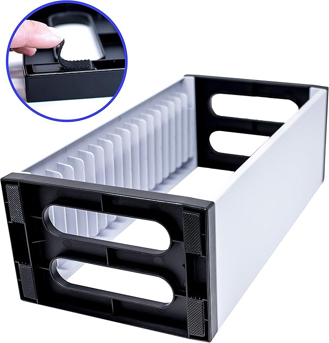 ADZ Game Storage Tower – Stores 36 Games or Blu-Ray Disks – Game Holder Rack for PS4, PS5, Xbox One, Xbox Series X/S Games and Blu-Ray Discs (White)