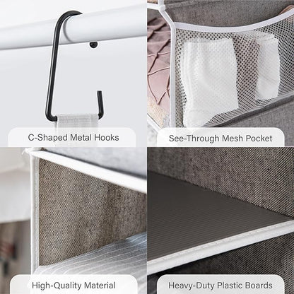 StorageWorks 5-Shelf Hanging Shelves for Closet, Clothes Organizers and Storage, 13" D x 15" W x 47 ¾" H, Gray