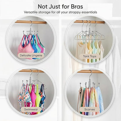 Rotatable Belt Hanger & Closet Organizer, 2 Pack - 48 Storage Capacity, 360° Swivel Hooks, Heavy-Duty Metal Holder for Bras, Tops, Ties, Scarves