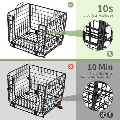 Wire Storage Basket for Kitchen Pantry: GGIU Stackable Kitchen Counter Organizers - Wire Organizing Bin for Produce Vegetable Potato and Onion Black