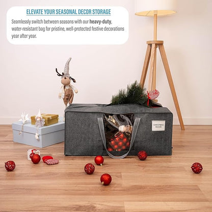 VENO 2 Pack Heavy Duty Moving Bags, Christmas Storage Bins with Lids, Transparent Window Design, Alternative to Moving Boxes, Storage Bags for Clothes, Blankets, Comforters, Pillows (Gray, 2 Pack)
