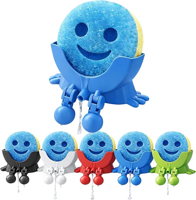 Drip Daddy Peeing Sink Caddy Rack with Drainage – Funny Scrub Sponge Holder & Soap Organizer, Compact Kitchen Countertop Storage Stand Accessory (Blue)