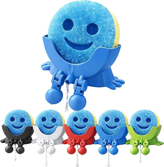 Drip Daddy Peeing Sink Caddy Rack with Drainage – Funny Scrub Sponge Holder & Soap Organizer, Compact Kitchen Countertop Storage Stand Accessory (Blue)