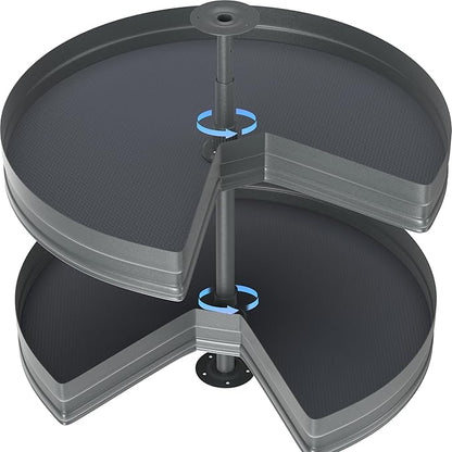 32" Kidney Lazy Susan for Cabinet, 270° Height Adjustable Replacement Shelves for Kitchen Corner Cabinet(Cannot be Door-Mounted)