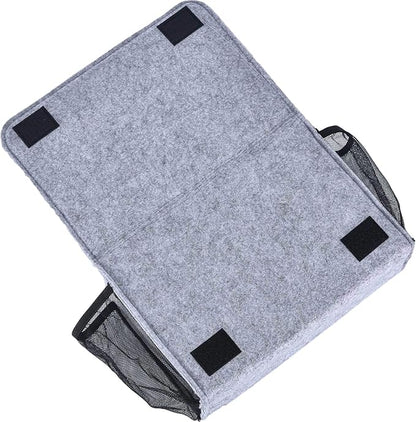 Zafit Bedside Caddy, Large Size Bedside Storage Organizer Bedside Organizer Caddy for Magazine Remotes Phone (13.4'' x 18.1'' Plus Size, Light Grey)