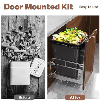 2-40 Qt Pull Out Trash Can Under Cabinet With Soft-Close Slides,Door Mounting Under Sink Garbage Can Slide Out Kit For Kitchen, Garbage Can Not Included, Requires Minimum Cabinets Opening 17"W X 25"D
