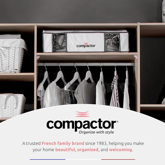 Compactor Vacuum Storage Bag XL | Space Saver Vacuum Storage Bags for Clothes, Comforters & Blankets | Ultimate Storage Solution for Wardrobe | White Semi-Rigid Box |