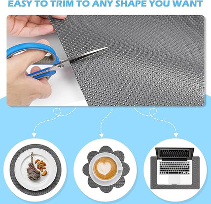 Drawer Liners, Waterproof Shelf Liner, Anti-Slip Non-Adhesive BPA Free Kitchen Cupboard Cabinet Liner Refridge Fridge Mats Sink Protector Strong Durable for Home (Grey/23.6in x 20Ft)