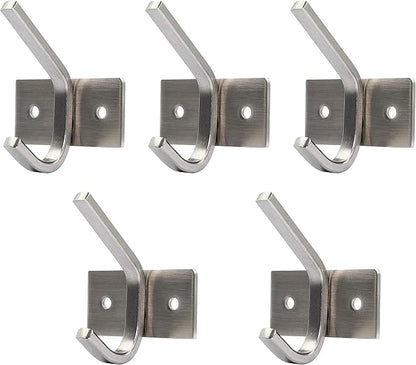WEBI Coat Hook 5 Set, SUS 304 Heavy Duty Single Robe Hat Bath Towel Hook Closet Clothes Hanger Rail Garment Racks Holder Home Storage & Organization, Wall Mountable, Brushed Finish, C-CBG01