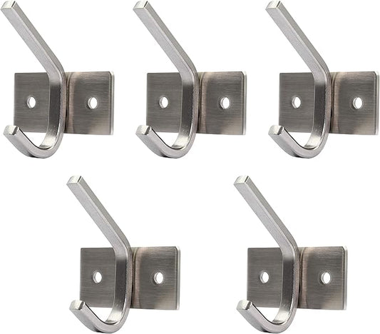 WEBI Coat Hook 5 Set, SUS 304 Heavy Duty Single Robe Hat Bath Towel Hook Closet Clothes Hanger Rail Garment Racks Holder Home Storage & Organization, Wall Mountable, Brushed Finish, C-CBG01