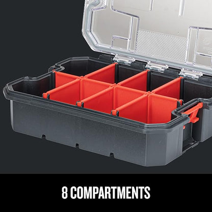 CRAFTSMAN VERSASTACK Storage Organizer, Small Parts Organizer, 8 Compartments, Lid Includes Secure Latch (CMST17827)