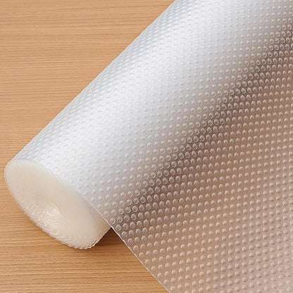 Hersvin Shelf Liner, 28 in x20 ft Non-Adhesive Drawer Liners EVA Kitchen Cupboard Cabinet Covering Undersink Mat Washable Fridge Lining Paper for Home Office (Clear/Dot)
