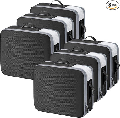DIMJ Clothes Storage Bag 6 Pack, 19L Compression Storage Bags for Blanket, Sweater, Jacket, Closet, Sheet Storage Organizer with Window Handle, Compression Packing Cubes Space Saver Bags with Zipper
