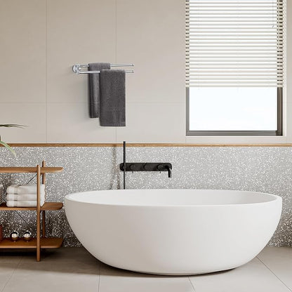 BGL Swivel Towel Bar for Bathroom Chrome,Swing Out Double Towel Bar 2-Arm Kitchen Wall Mounted Towel Hanger Holder for Bathroom Organizer