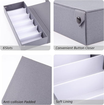 TRIUMPH VISION Sunglasses Organizer Storage Eyeglasses Holder - Multiple Glasses Case Box Eyewear Case with Lid
