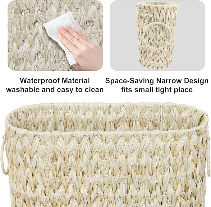 Toilet Paper Basket,Boho Decorative Toilet Paper Storage,Large Wicker Basket for Bathroom Storage,Free Standing