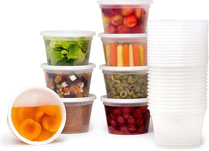 BluShine [36 Sets] 16 oz. Plastic Deli Food Storage Containers with Airtight Leak Proof Lids - Reusable -Microwave, Fridge, and Freezer Safe