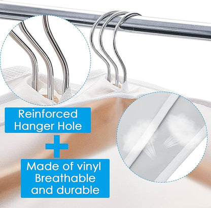Patelai 16 Pcs 4" Gusseted Plastic Shoulder Covers for Hanging Clothes Coat Covers for Closet Clear Garment Breathable Bag for Jacket Clothing Coat Dress (Semi-transparent)