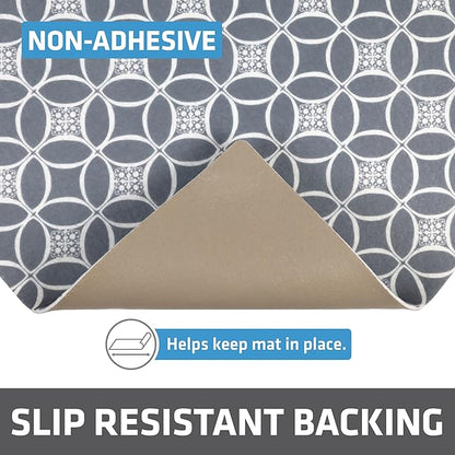 Drymate Premium XL Under Sink Mat, Waterproof Cabinet Protection Mats for Kitchen & Bathroom, Absorbent Shelf Liners, Slip-Resistant, Non-Adhesive, Machine Washable (USA Made)(24”x59”)(Indigo Grey)